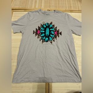 Women's Graphic Tee Shirt with Turquoise Gem by Sterling Kreek